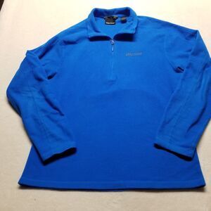 Marmot Mens Large Fleece Sweatshirt Blue 1/4 Zip Gorpcore Classic Cozy Outdoors